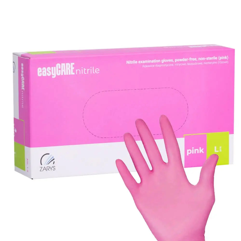 Gants Nitrile Rose Taille L - 1 Boite de 100 pièces OCIBEL