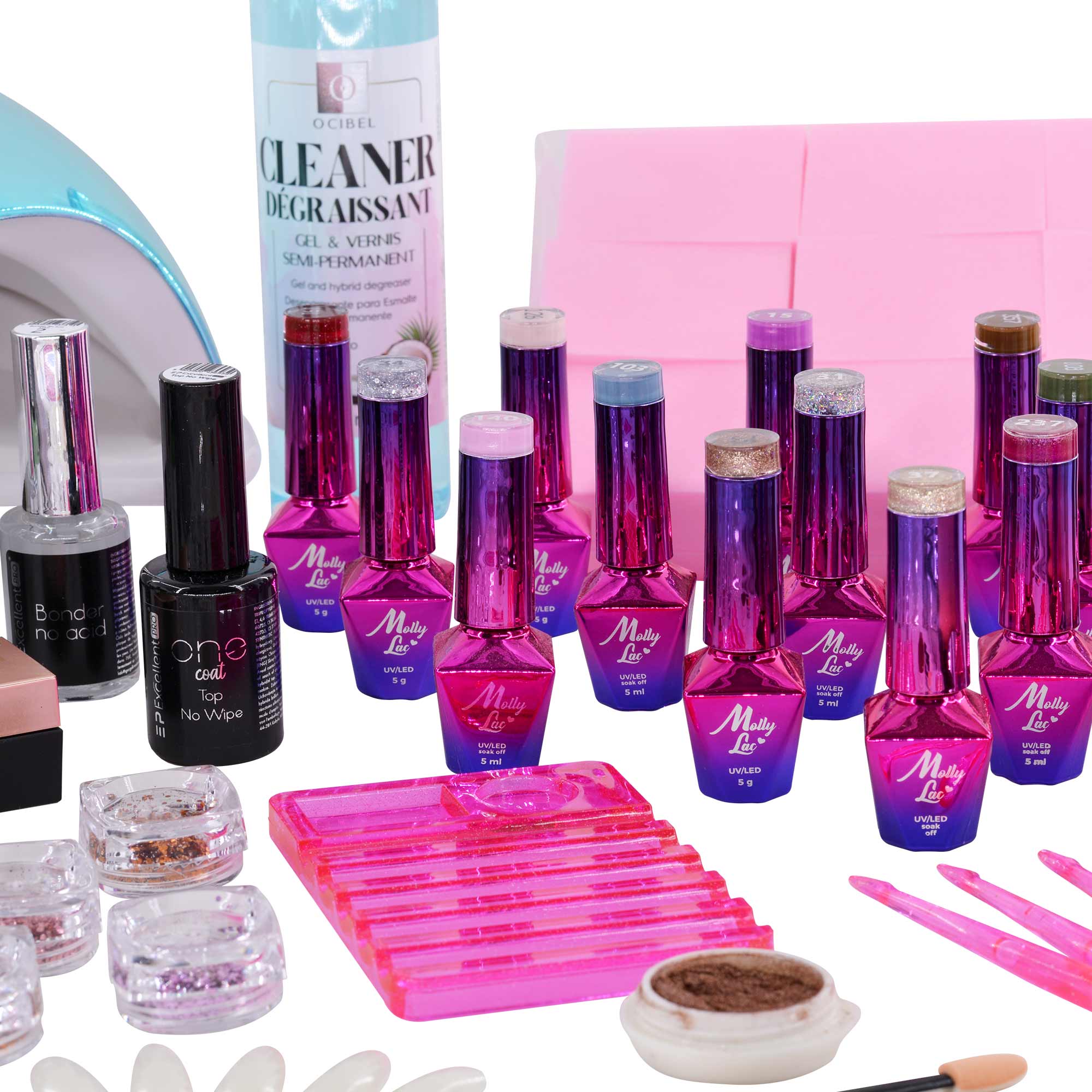 Kit Manucure XXL – Lampe LED 48W, Gel Sans Limage, Vernis & Accessoires – Pose Ongles Professionnelle à Domicile OCIBEL